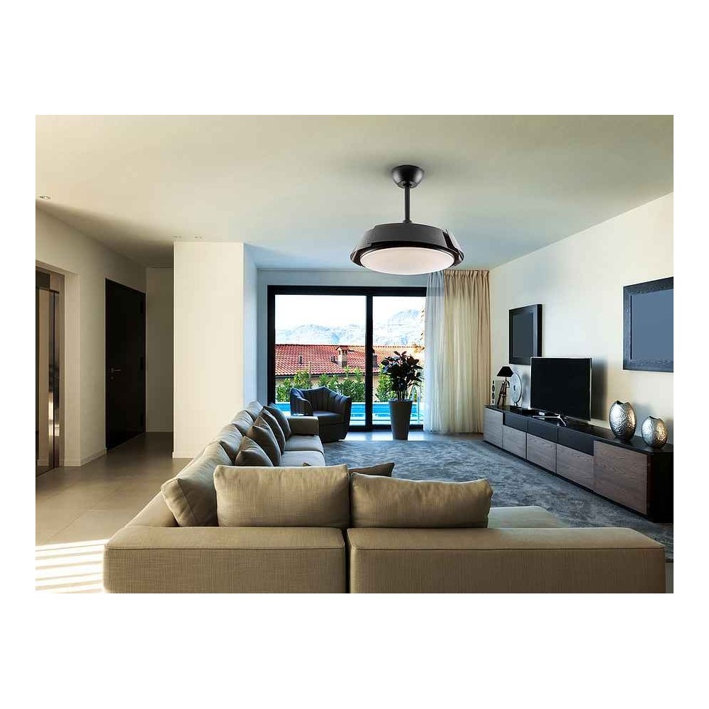 DC ENZO noir LED intégrée CCT télécommande réglable Schuller