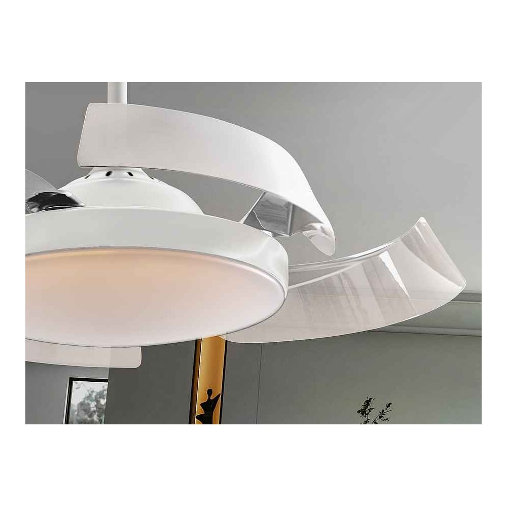 DC ENZO white led fan integrated CCT adjustable control Schuller