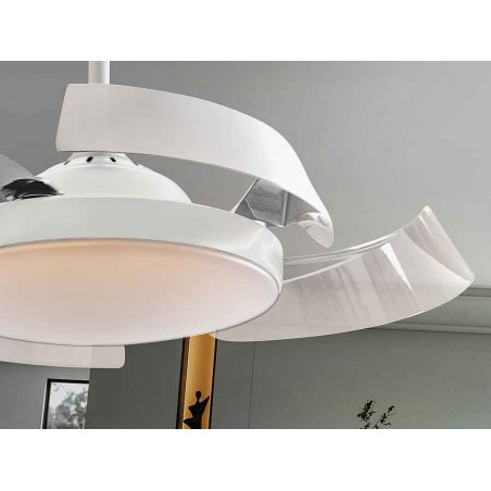 DC ENZO white led fan integrated CCT adjustable control Schuller
