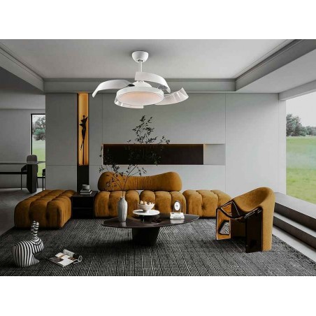 DC ENZO white led fan integrated CCT adjustable control Schuller