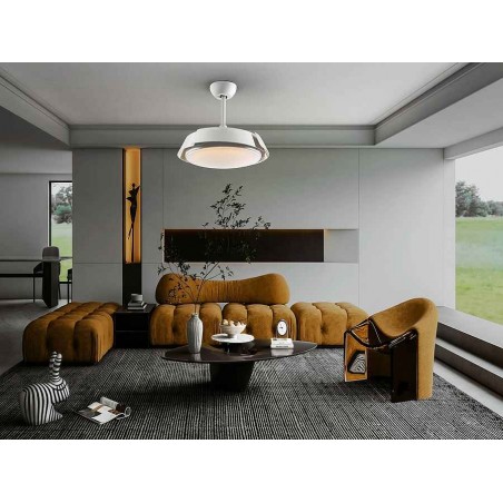 DC ENZO white led fan integrated CCT adjustable control Schuller