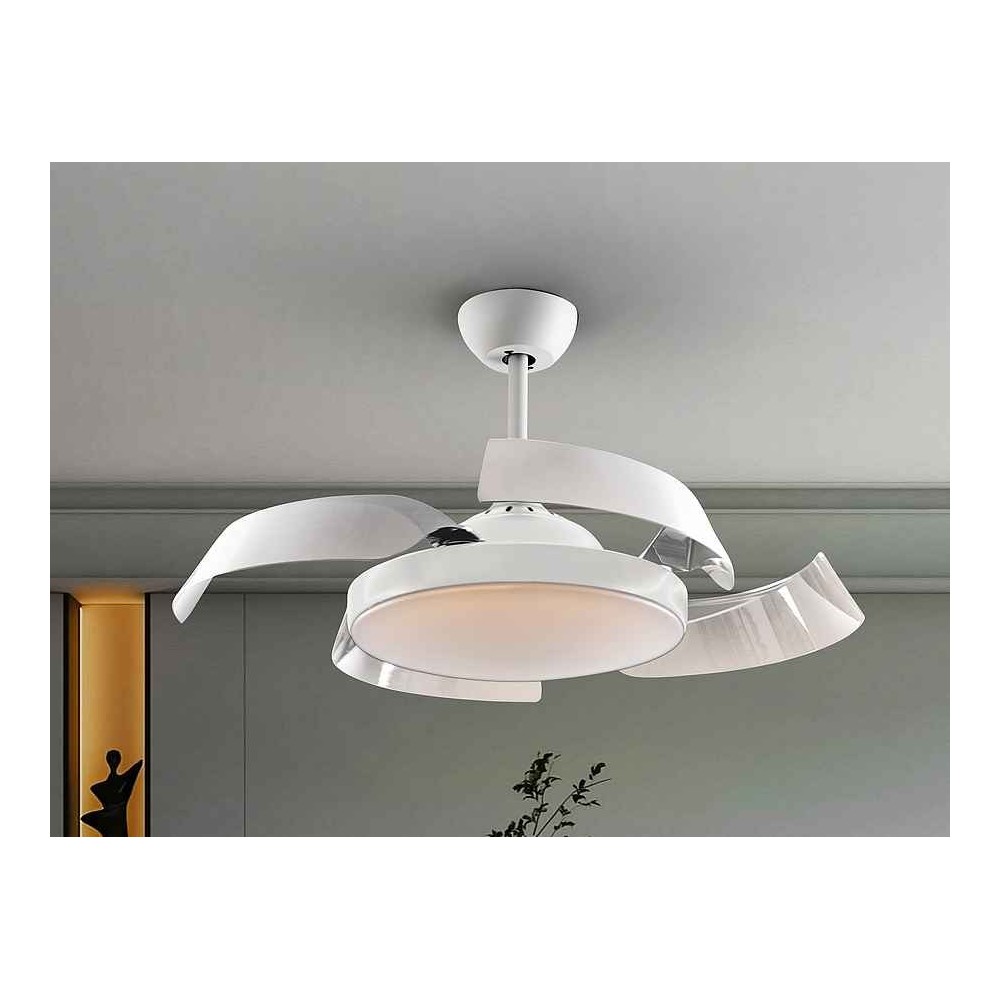 DC ENZO white led fan integrated CCT adjustable control Schuller