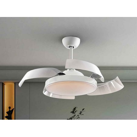 DC ENZO white led fan integrated CCT adjustable control Schuller