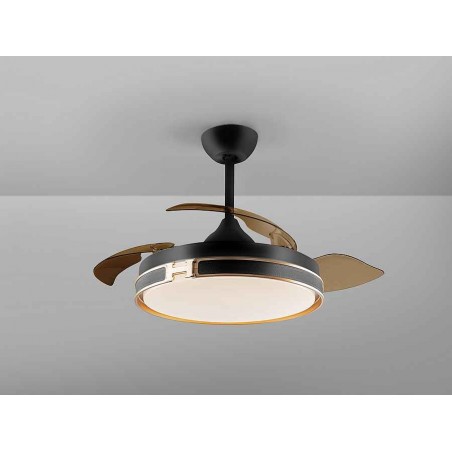Fan DC HERON black 106 cm led integrated timer remote control Schuller