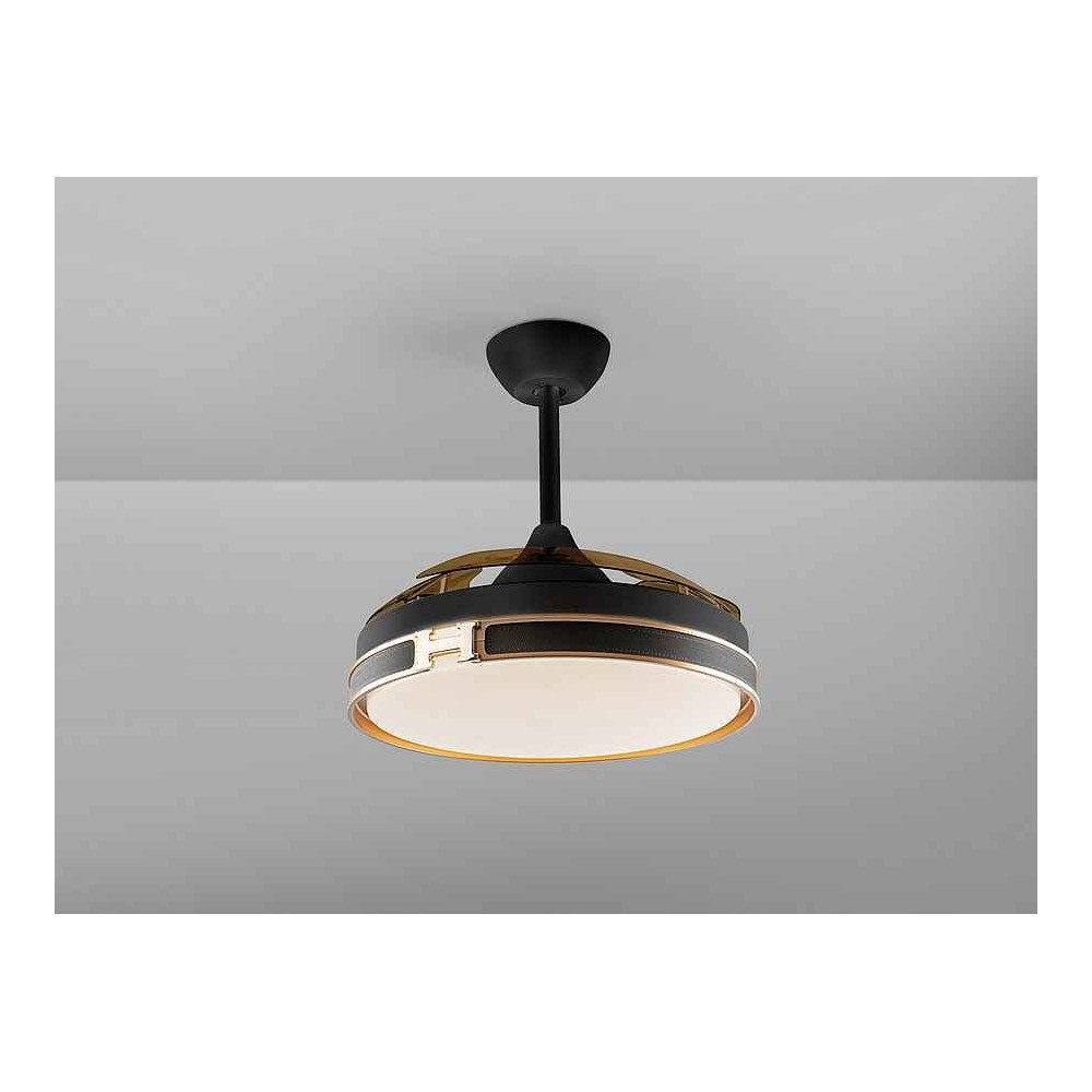 Ventilador DC HERON negro 106 cm led integrado temporizador mando distancia Schuller