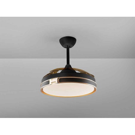 Ventilador DC HERON negro 106 cm led integrado temporizador mando distancia Schuller