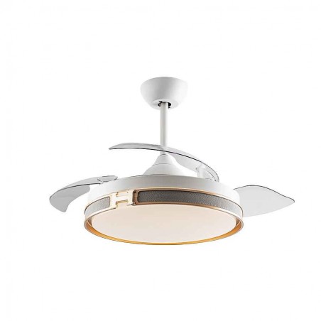 Ventilatore DC HERON bianco 106 cm LED integrato timer telecomando Schuller