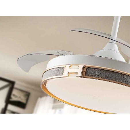 Fan DC HERON white106 cm led integrated timer remote control Schuller