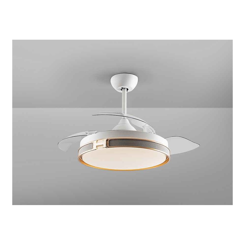 Fan DC HERON white106 cm led integrated timer remote control Schuller