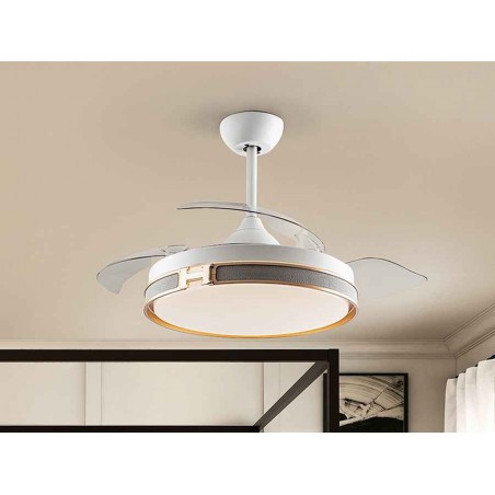 Fan DC HERON white106 cm led integrated timer remote control Schuller