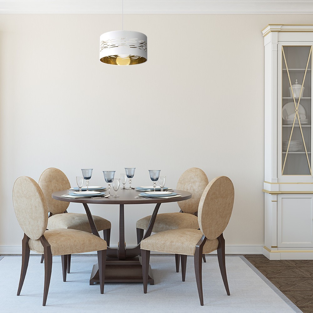 Supermesa blanc NIEBLA avec intérieur doré Fabrilamp