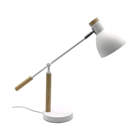 Flexo orientable 360º modelo Biel 1luz Blanco/haya FABRILAMP