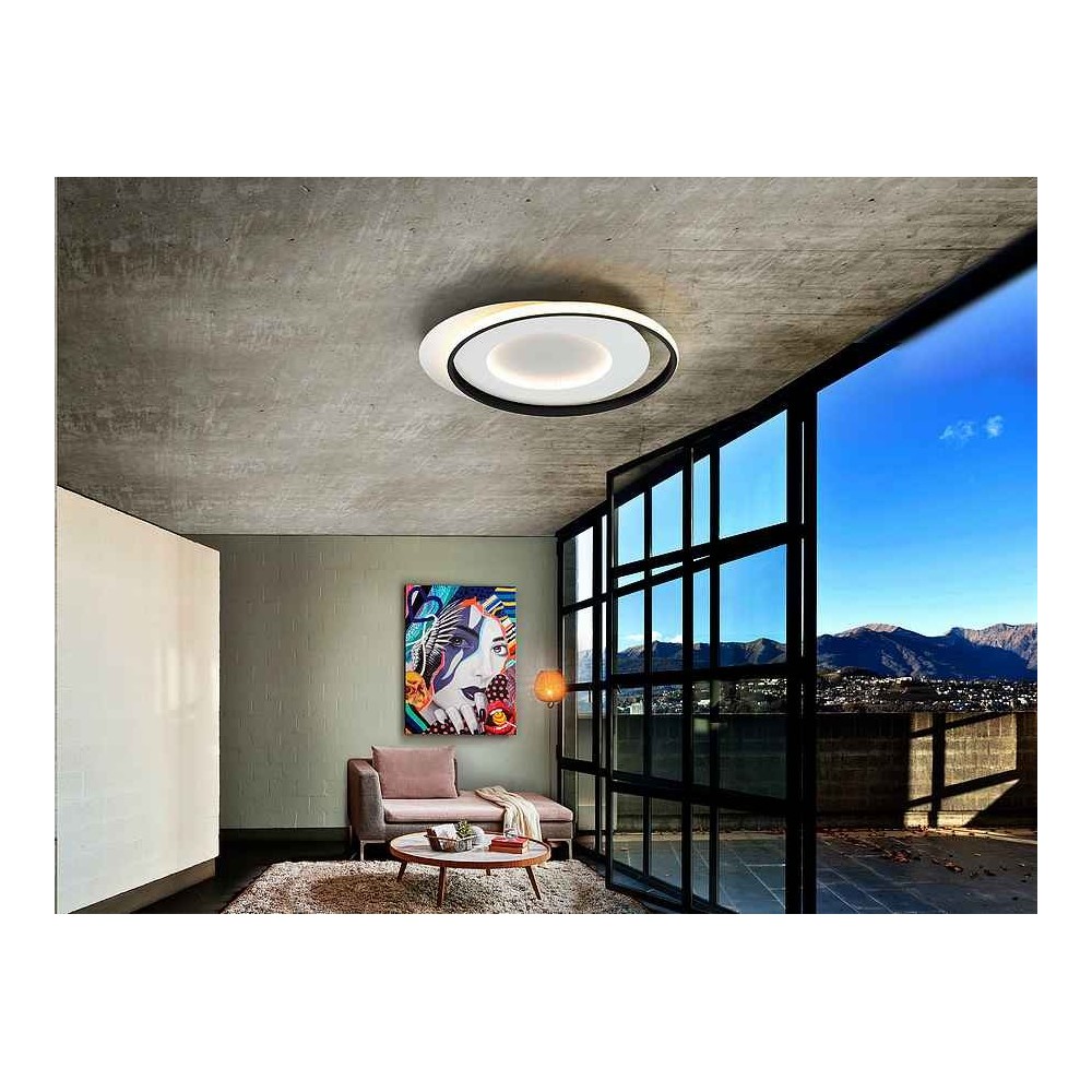 Plafon led model LIMBOS white with black ring Schuller