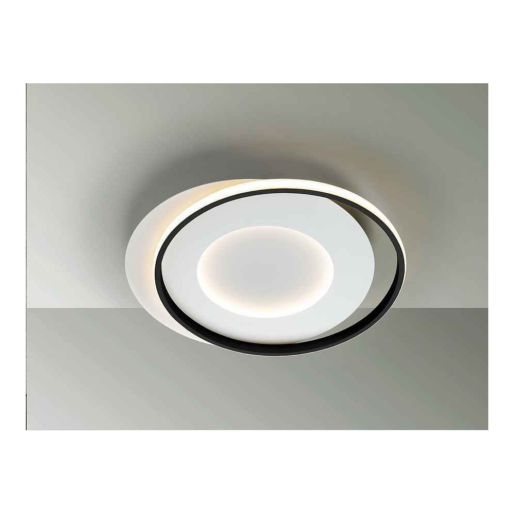 Plafon led modelo LIMBOS blanco con aro negro Schuller