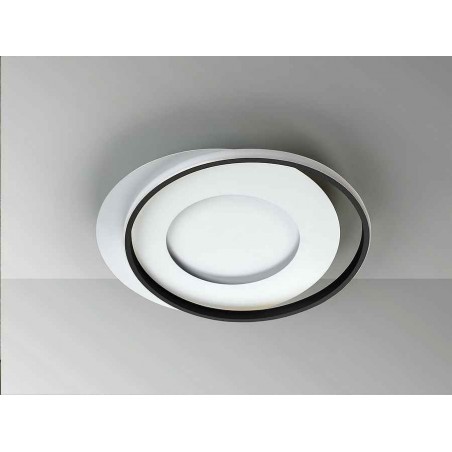 Plafon led modelo LIMBOS blanco con aro negro Schuller