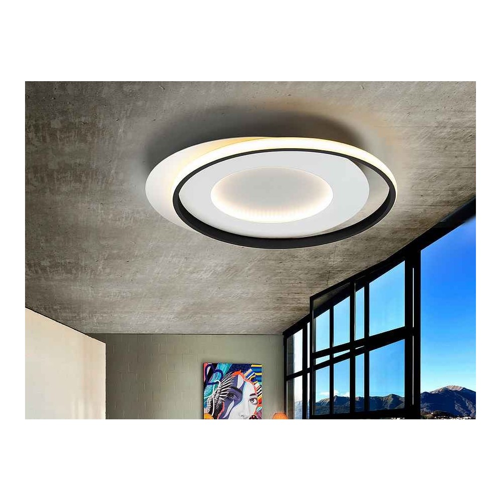 Plafon led model LIMBOS white with black ring Schuller