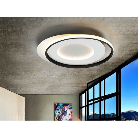 Plafon led model LIMBOS white with black ring Schuller