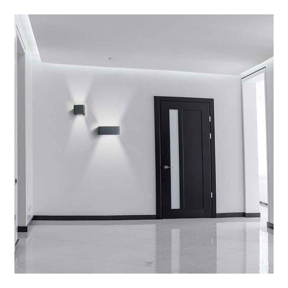 Aplique led rectangular negro modelo MAYA 5w luz neutra