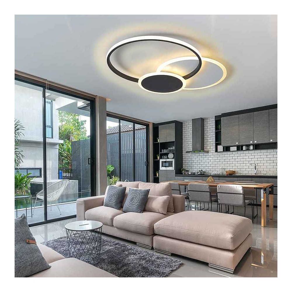 Dimmerabile LED soffitto OCEAN nero connettività Mobile App