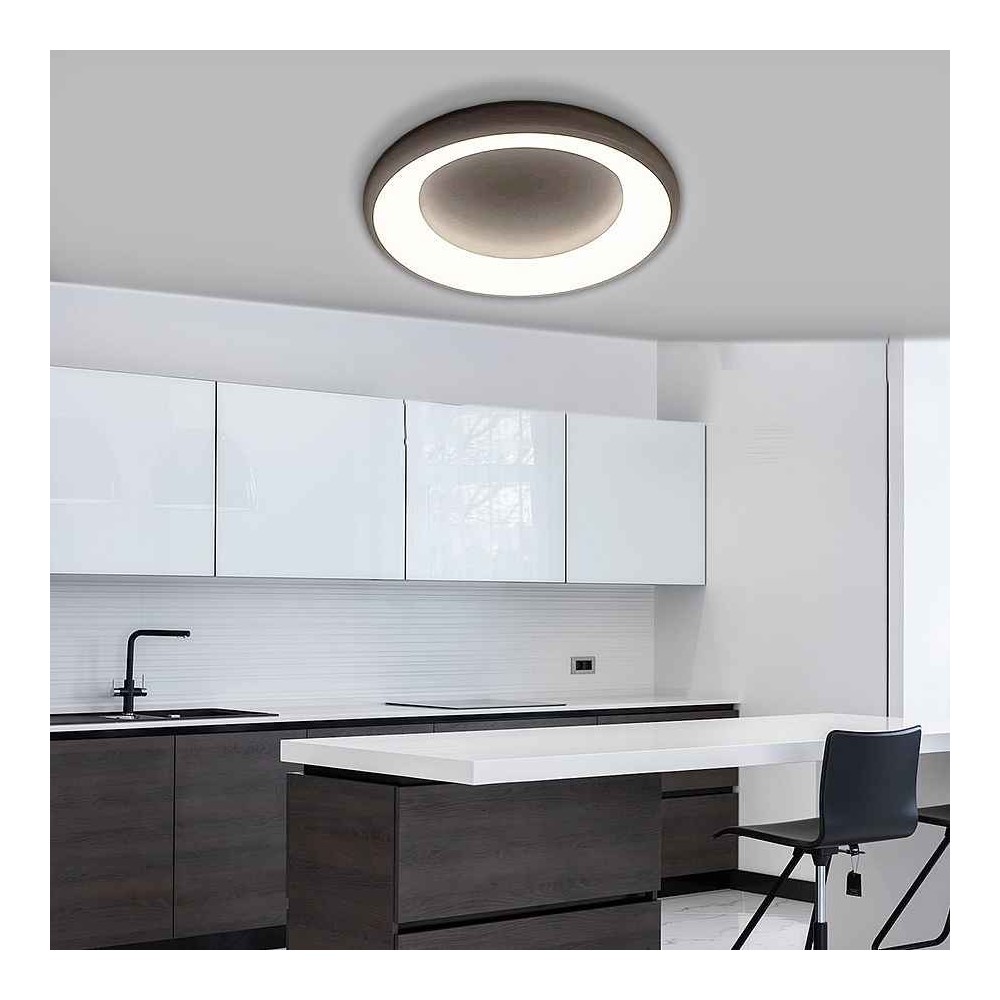 Plafon led dimable PENI noir avec télécommande