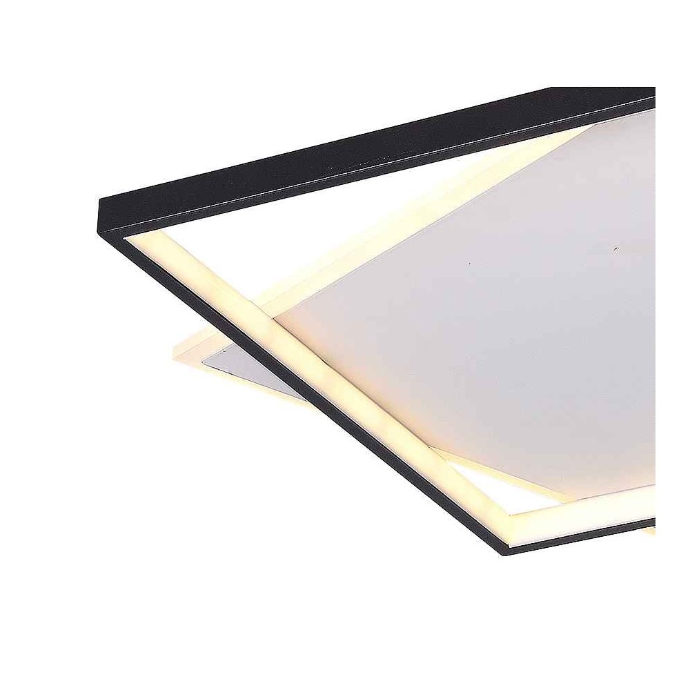 Square black Plafon STAR led dimable with connectivity Mobile App