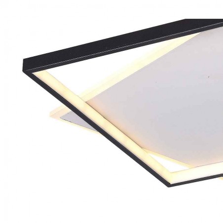 Square black Plafon STAR led dimable with connectivity Mobile App