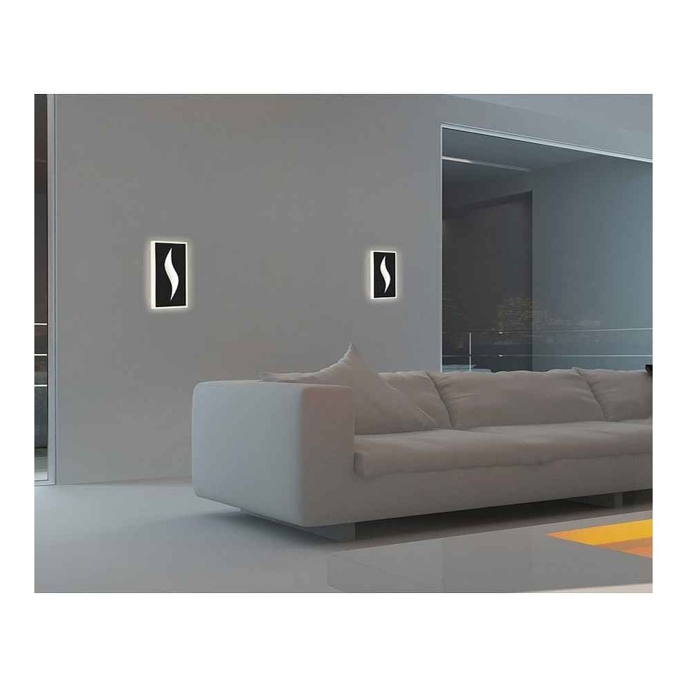 Plafon modelo AMIR rectangular negro led 22w ALEMAR