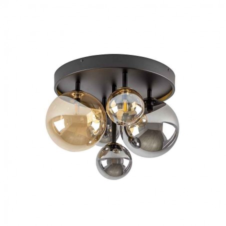 lampara PLAFON modelo DARK de 5Luces NEGRO-LATON SCHULLER