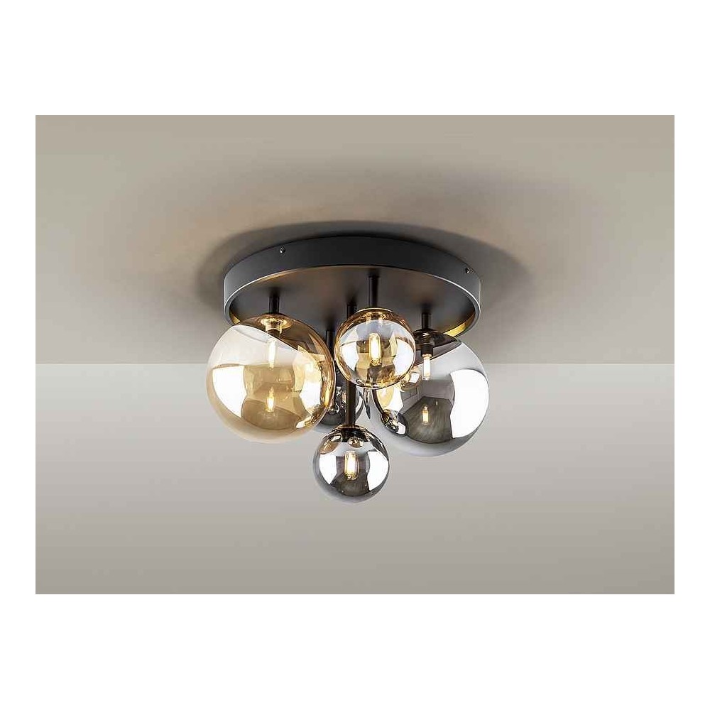 pLAFON modèle DARK de 5Luces NEGRO-LATON SCHULLER