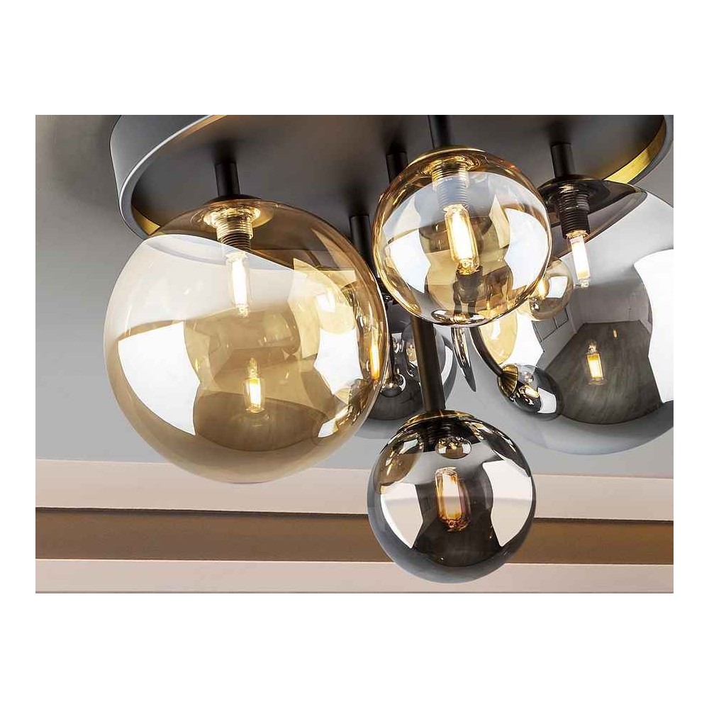 pLAFON modèle DARK de 5Luces NEGRO-LATON SCHULLER