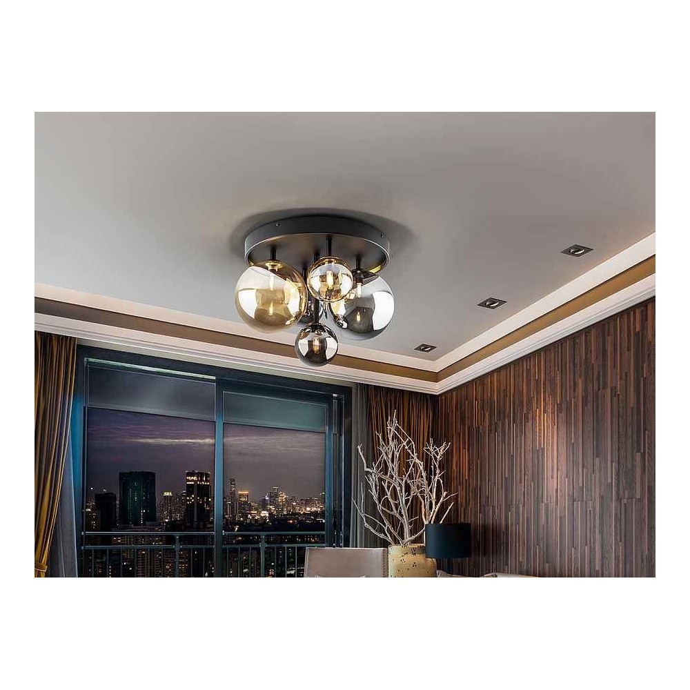 pLAFON modèle DARK de 5Luces NEGRO-LATON SCHULLER