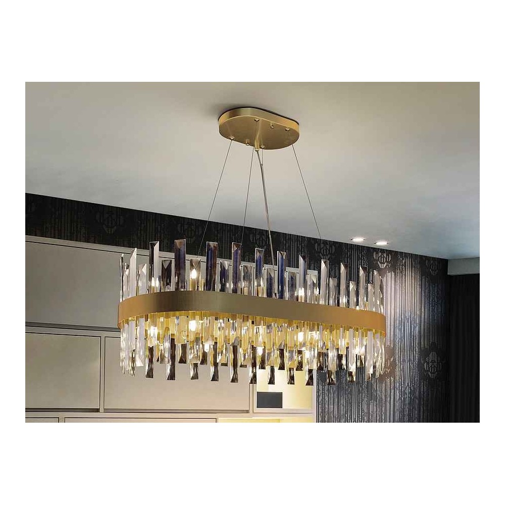 Lampara modelo GRACE ovalada de 20 luces  SCHULLER