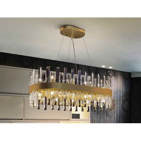 Lampara modelo GRACE ovalada de 20 luces  SCHULLER