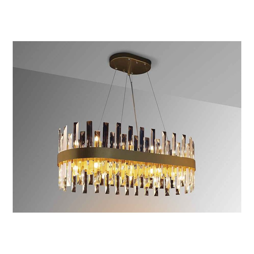 Lampara modelo GRACE ovalada de 20 luces  SCHULLER