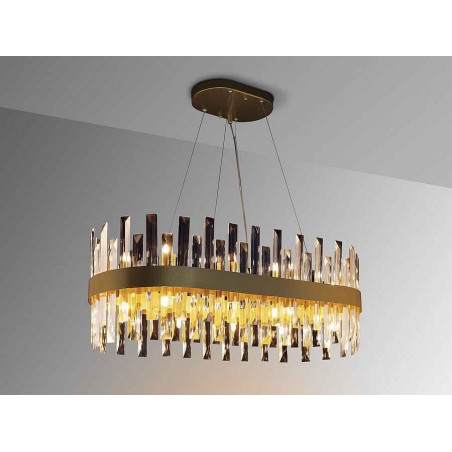 Lampara modelo GRACE ovalada de 20 luces  SCHULLER