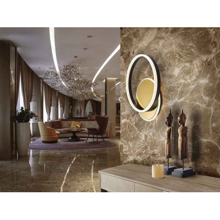 Plafon-aplique modelo ORIEL dorado/negro SCHULLER