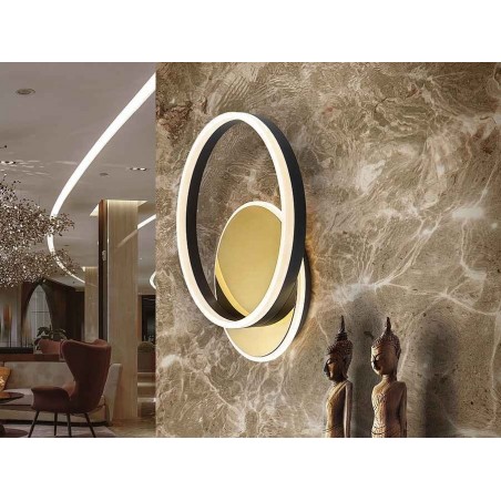 Plafon-aplique modelo ORIEL dorado/negro SCHULLER