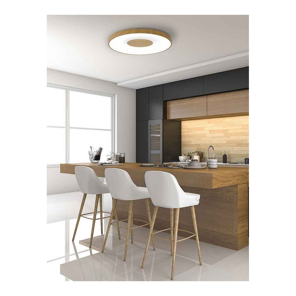 Plafon modèle COIN noir led 56w avec télécommande MANTRA