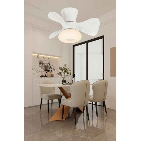DC DUBI ventilateur blanc APP led télécommande intégrée AkunaDecor