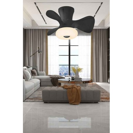 DC DUBI ventilateur blanc APP led télécommande intégrée AkunaDecor