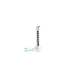 Tuka White Tower Ventilator 3 Vel 50w C/ Oscillante Temporisateur 80x25x25 Cm