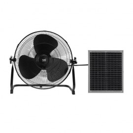 Ventilateur Dc Indistrial Solar Ciclon 25w Noir 3speeds 3asp.black C / port Réglable USB 43x46x40cm