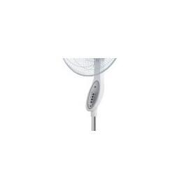 Ventilateur sur pied Floxo blanc/gris, 3 vitesses, 45 W, avec minuterie à distance, 5 pales, dimensions standard 44,5 x 40 cm