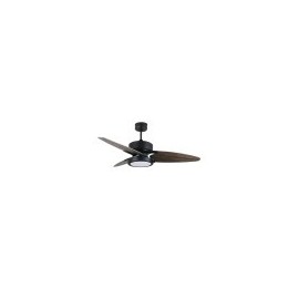 Ventilateur Dc Cross 30w Noir 3 Lames Gris / chêne 6vel. 3 couleurs 3250lm 132d télécommande, mémoire et minuterie