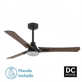 Ventilateur 22w dc chœur noir 3 lames chêne/hêtre 6Vitesses 3Couleurs 2180lm 132 d chacune, mémoire et minuterie