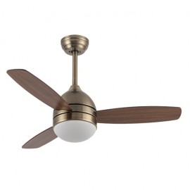 Ventilatore 30w Dc Maestral Pelle 3 Lame Rovere / Noce 6 Vel. 3 colori 106.7d ciascuno, memoria e timer 2850lm