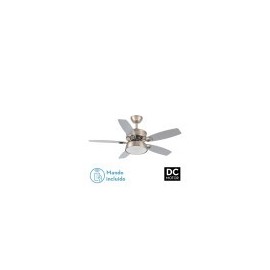 Ventilador 30w Dc Braw Niquel 5 Aspas Plata/haya  6 Vel. 3 Colores 106,7d C/remoto, Memoria y Temporizador 2850lm