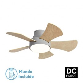 Ventilatore 25w Dc Gregarious Grigio 5 Lame Rev. Bianco / Faggio 6 Vel.3000-4000-6000k 82D Telecomando, memoria e timer