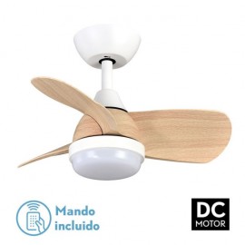 Ventilator Dc 24w Pirdo Blanco/haya 3 Aspas 60d 2400lm 6 Speeds 3000-4500-6000k C/remoto, Memory and Timer