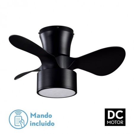Ventilator DC 24w Kos Black 3 Aspas 60d 6 Vel. 2390lm 3000-4500-6000k c/quake, Memory and Timer